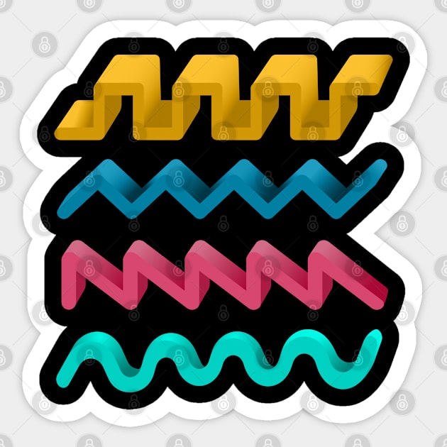 Synth Waveform for Analog Synthesizer Sticker by Mewzeek_T